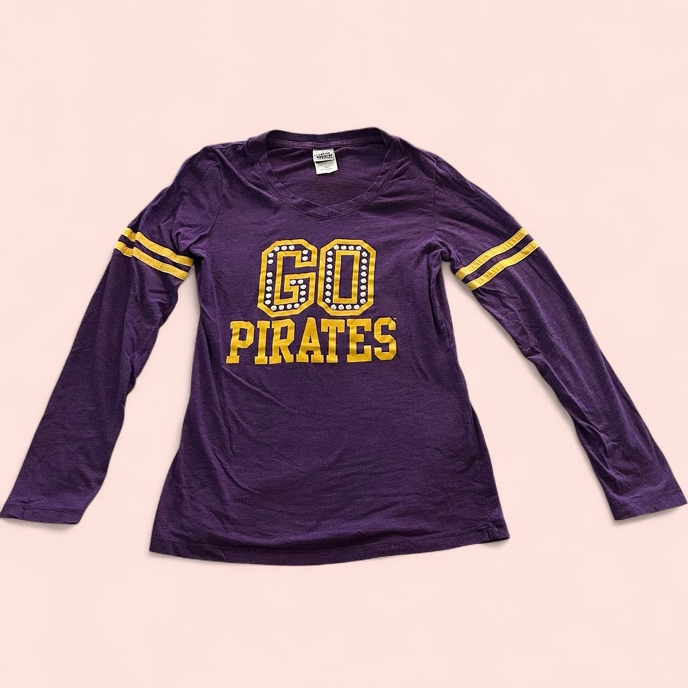 Purple 'Go Pirates' Long Sleeve Shirt